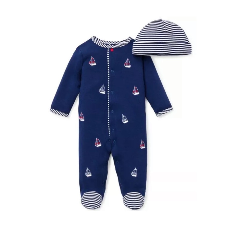 NWT LITTLE ME Footsie Pj & Hat Set